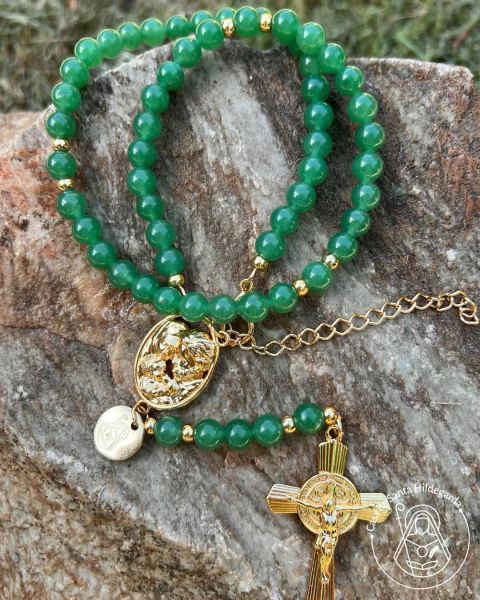 Terço de Quartzo Verde: Cansaço, febre, imunidade. - comprar online