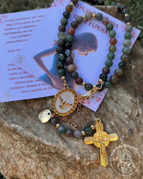 Terço Jaspe Sanguíneo- Circulação sinusite ou catarro crônico, Gota: Minha Doce Espera - comprar online