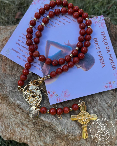 Terço de Jaspe - minha doce espera + Oração do Parto: Gota, dores renais, reumáticas, ciáticas, cólica biliar - comprar online