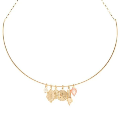 Gargantilha Patuá Pérola Coreana Fusion Podange Semi Joia