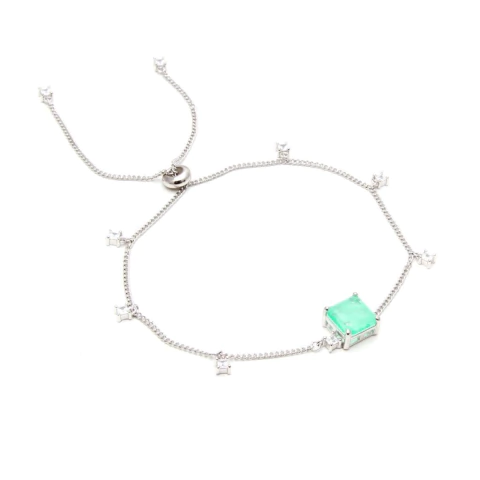 Pulseira Fusion Esmeralda Colombiana Prata 925