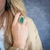 Anel Jade Prata 925 Verde Gota