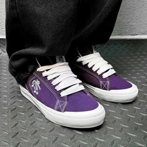 Tênis Qix Chorão Park Camurça Skate Roxo E Branco