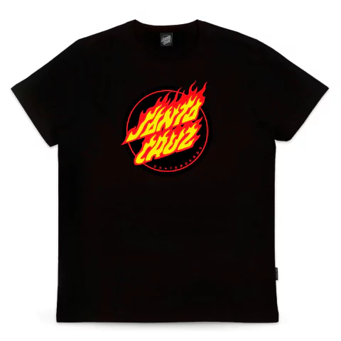 Camiseta Santa Cruz Flaming Dot Front Black T-Shirt - comprar online