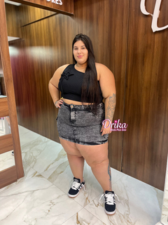 Saia jeans Cargo Grafite marmorizada na internet