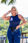 Calça jeans cinta modeladora lisa - comprar online