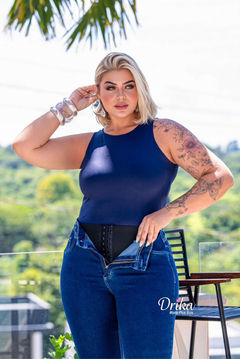 Calça jeans cinta modeladora lisa - comprar online