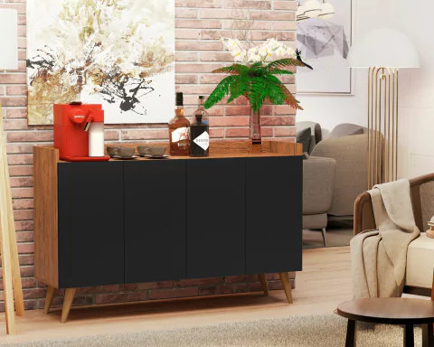 Aparador Buffet 4 Portas c/ Pés Retrô Veneza - comprar online