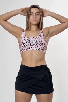 Pollera recta con short de lycra deportivo - 6110 Negro - tienda online