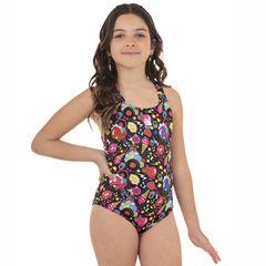 MALLA ENTERIZA ESTAMPADA NIÑAS QUICKLY® RESISTENTE al CLORO® - N1114 - Angelo Sport