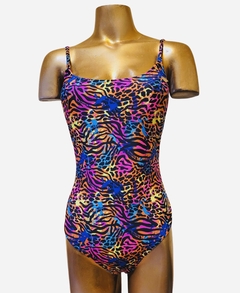 Malla Enteriza Dama Espalda Alta Lycra Estampada -Marca Quickly Talle 1 al 4 - E2320 Animal - comprar online