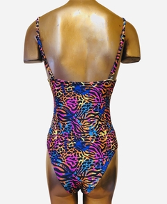 Malla Enteriza Dama Espalda Alta Lycra Estampada -Marca Quickly Talle 1 al 4 - E2320 Animal - Angelo Sport