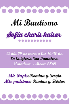 Invitación Digital Imprimible - Bautismo - comprar online