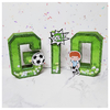 Letras / Números Fútbol, pelota 3D Shaker - lentejuelas