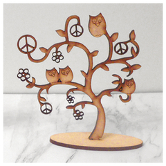 Árbol de la vida - 2 Búhos - en fibrofacil