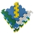 Kit 12 Tatames EVA - Brasil Copa do Mundo 2022 50x50 1cm - Liquida Tatames