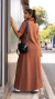 Vestido Gola boba moletom - Marrom na internet