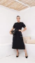 Conjunto saia pesponto - Preto