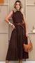 Vestido longo regata 3 marias - Marrom - ElaVesteTK