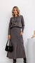 Conjunto malha canelada linho - Cinza - comprar online