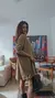 Poncho em tricot lanzinha - Areia