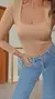 Body básico poliamida decote quadrado - Nude - comprar online
