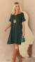 Vestido Isa liso - Verde Musgo