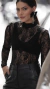 Blusa segunda pele renda - Preta