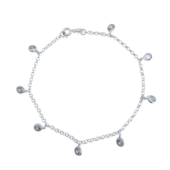 Pulseira Elos Português Com pingentes Zircônia Prata 925 na internet