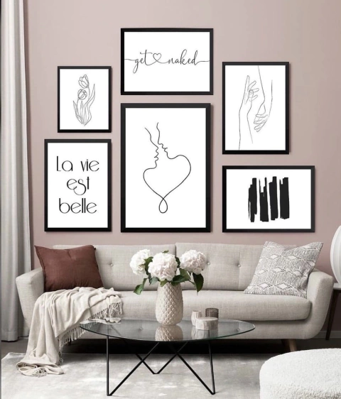 Kit 6 Quadros Laços