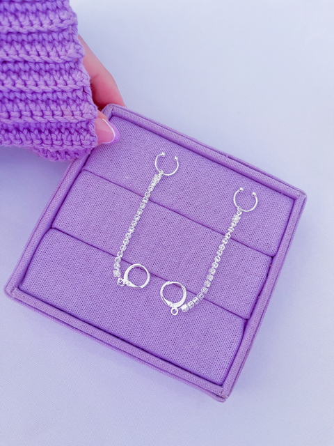 Brinco riviera cristal e piercing fake - comprar online