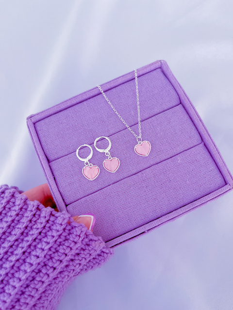 Colar coração madrepérola pink {SOMENTE O COLAR}