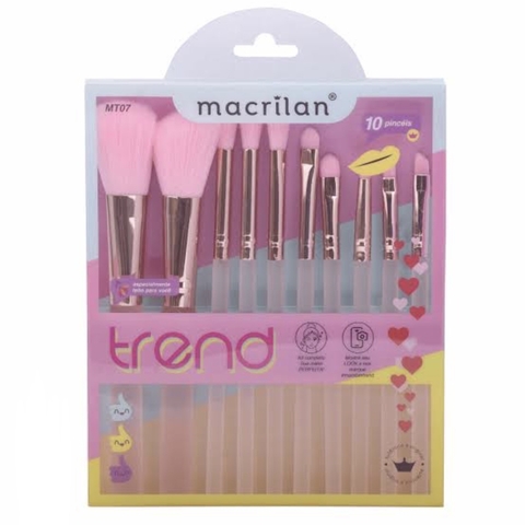 Kit de Pinceis Macrilan MT07 com 10 Pinceis Trend - comprar online