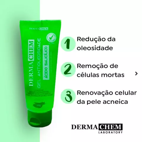 Hidratante Facial em Gel Antioleosidade com Ácido Salicílico - Dermachem - 100g