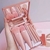 Kit de Pincel Rose e Rosa com Espelho