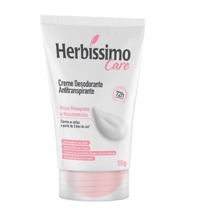 Desodorante Antitranspirante Creme Herbíssimo Care Rosa Mosqueta e Niacinamida 72h 55g - comprar online