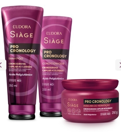 Combo Siàge Pro Cronology: Shampoo 250ml + Condicionador 200ml + Máscara de Hidratação 250g - comprar online