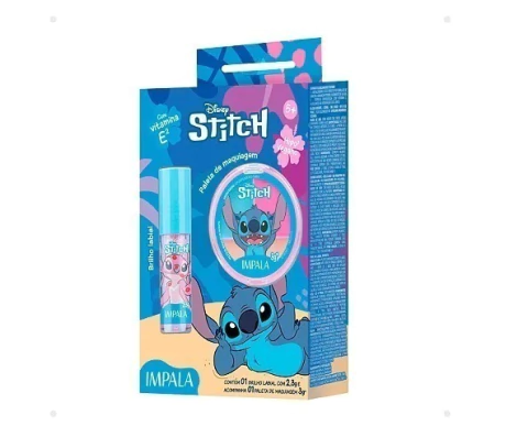 Kit Impala Disney Stitch Paleta de Maquiagem + Brilho Labial - comprar online