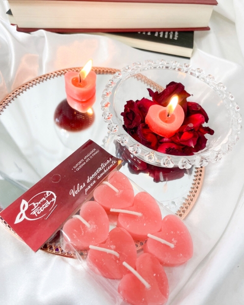 VELAS AROMATIZADAS 6UN - FORMATO CORAÇÃO