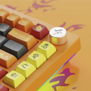 Teclado sem Fio Akko 5075B Plus RGB, Naruto Uzumaki, Switch Akko Crystal na internet