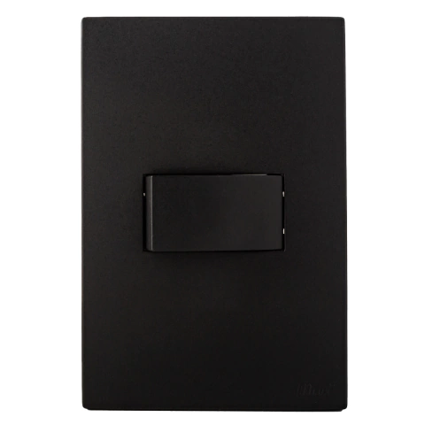 Recta Interruptor Simples com Placa 2x4 Preto Satin 11983-0 Blux