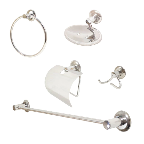 Kit de Acessórios para Banheiro em Metal Cromado Modelo Master 3234 Império