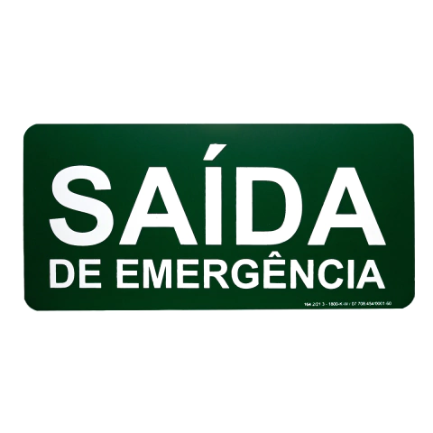 Placa de Sinalização Adesiva em PVC Verde 15 x 30cm Saída de Emergência 306 Decore