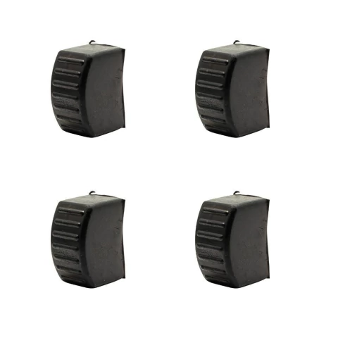 Kit com 4 Ponteiras para Escada Externa Simples Quadrada 20 x 40mm de Borracha Preta