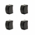 Kit com 4 Ponteiras para Escada Externa Simples Quadrada 20 x 40mm de Borracha Preta