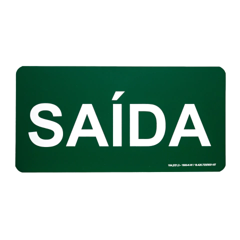 Placa de Sinalização Adesiva em PVC Verde 15 x 30cm Saída 315 Decore