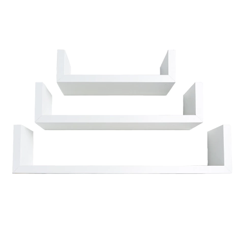 Kit com 3 Prateleira U Decorare 08784.001 Prat-K - Branco