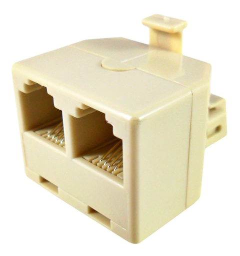 Adaptador para Telefone 1 RJ11 Macho x 2 RJ11 Fêmea MXT