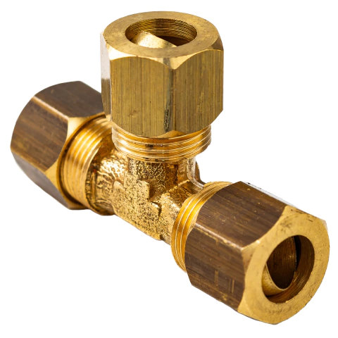 Tê para Gás 3/8" com Anilha para Tubo de Cobre