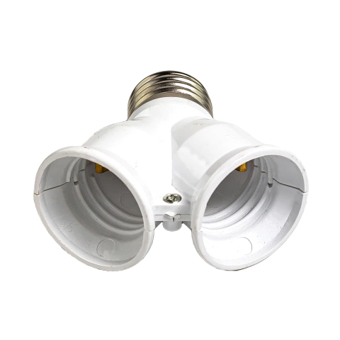Bocal Adaptador 1 E-27 Macho x 2 E-27 Fêmea